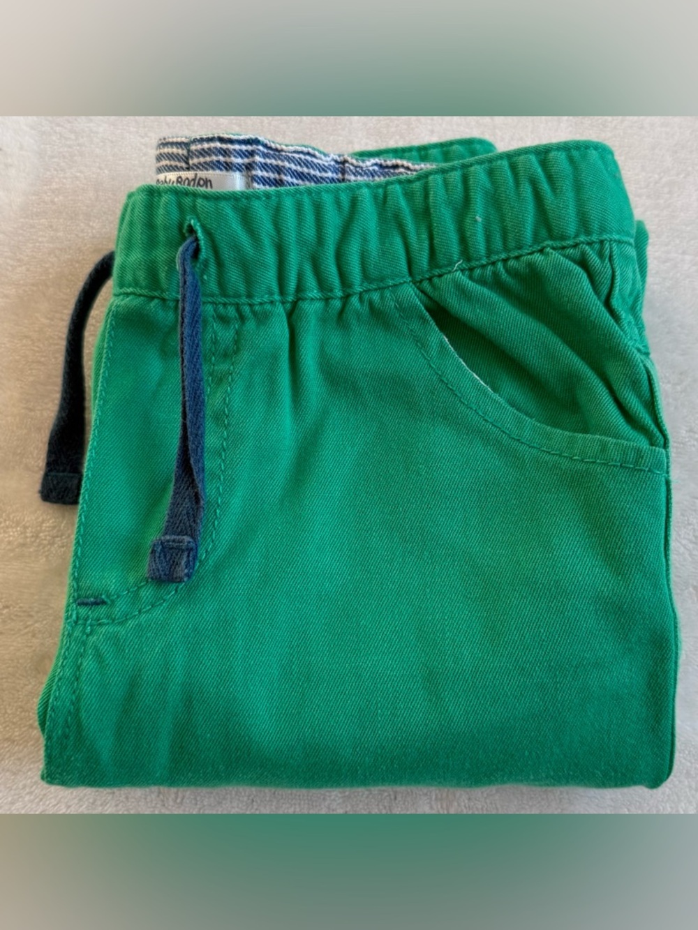 Baby Boden Green Roll-Up Tab Pants Size 2-3Y